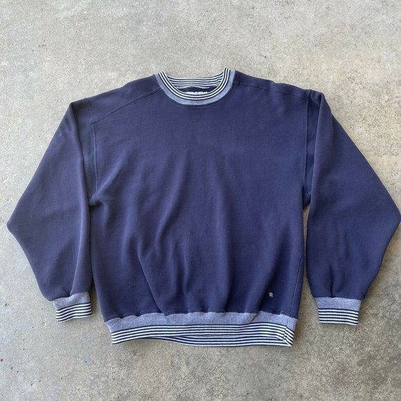 Vintage 90s Russell Athletic Sweatshirt. Navy heavy cotton. Made in USA. Size XL - Picture 1 of 8